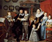 亨德里克科内利斯凡瓦利特 - Portrait of Michiel van der Dussen, his Wife, Wilhelemina van Setten and their Children